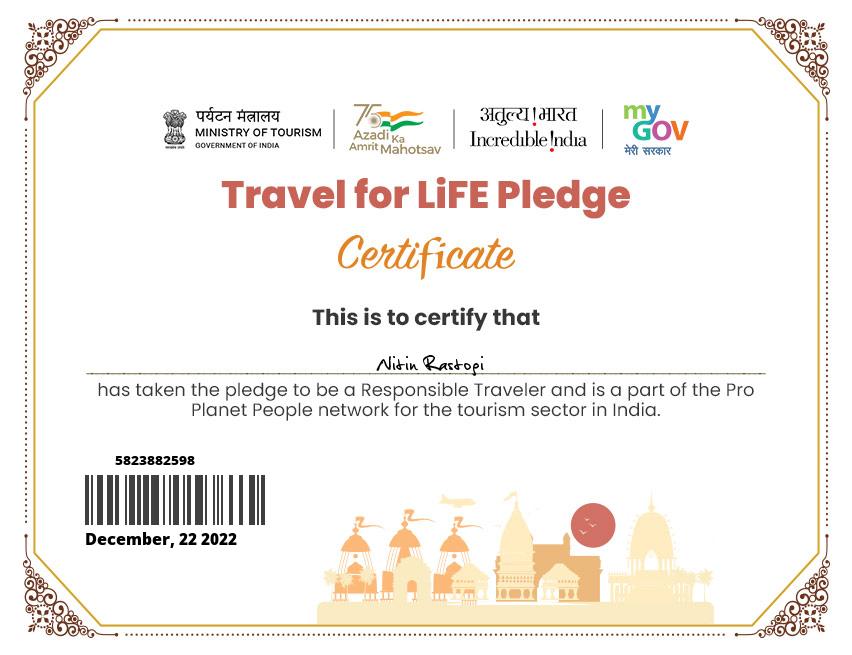 Travel For Life Pledge